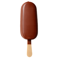 Chocolate-coated ice cream on a stick