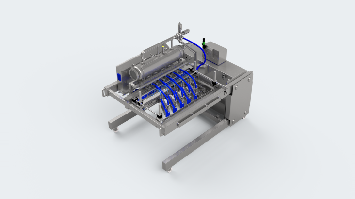 MDLV1000 mobile depositor large with vision, up to 1000 mm working width, 3D render
